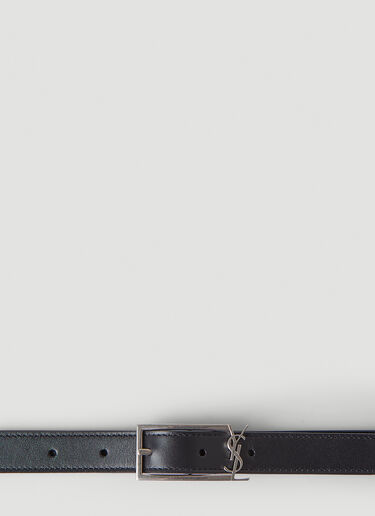 Saint Laurent Monogram 皮革腰带 黑 sla0149065