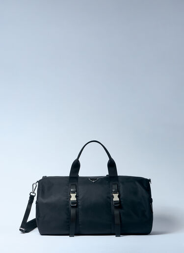Prada Re-Nylon And Saffiano Leather Duffle Bag Black pra0159017