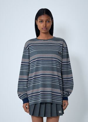 Miu Miu Logo Motif Top Blue miu0263011