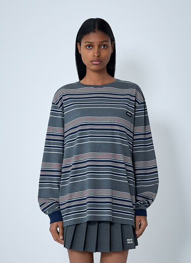 Miu Miu Logo Motif Top Blue miu0263011