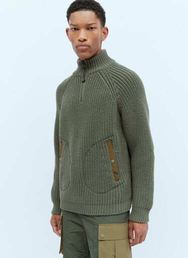 T 넥 울 니트 스웨터 Moncler x Pharrell Williams T 넥 울 니트 스웨터 그린 mpw0354008