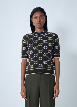 Gucci GG Jacquard Wool Bouclé Sweater Green guc0261132