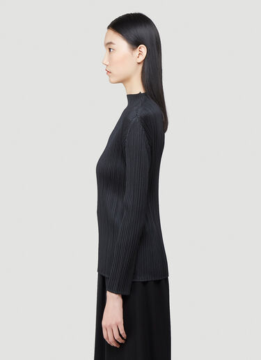 Pleats Please Issey Miyake Basics Long-Sleeved Top Black plp0240004