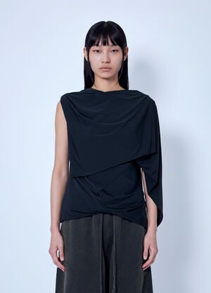 Entire Studios Lycra Side Drape Top Black ent0266030