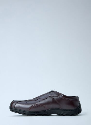Dr. Martens Aurix Oxblood Satin Finish Leather Slip Ons Burgundy drm0365007