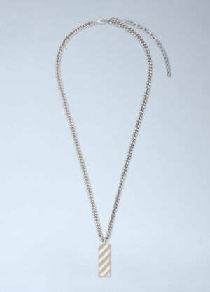 Off-White Diag Pendant Necklace Silver ofw0162015