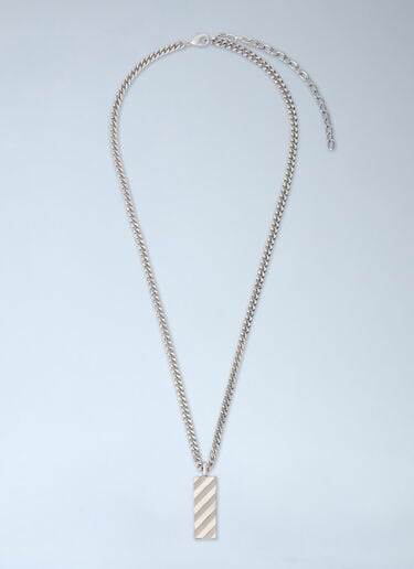 Off-White Diag Pendant Necklace Silver ofw0162015