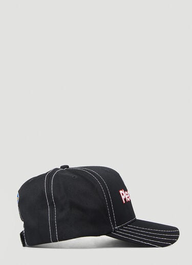 Pleasures Logo Motif Baseball Cap Black pls0146035