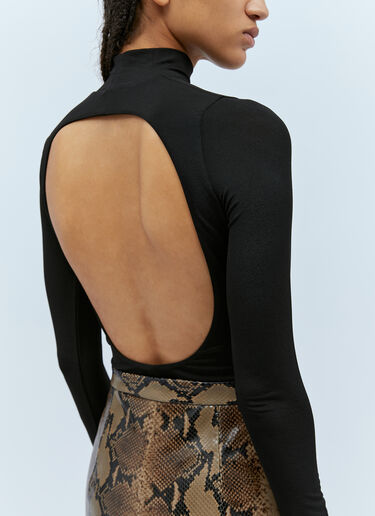 KHAITE Loyra Open-Back Bodysuit Black kha0253011