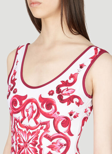 Majolica Racing Swimsuit Dolce & Gabbana Majolica Racing Swimsuit Pink dol0253018