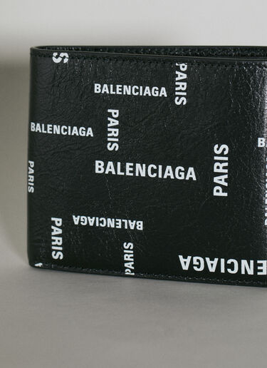 Balenciaga Logo Motif Bi-Fold Wallet Black bal0154054