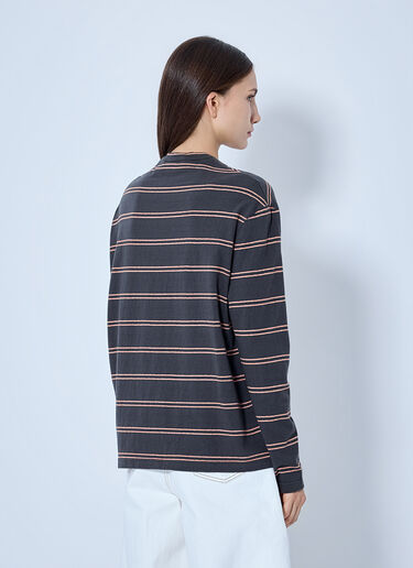 LN-CC® - Jil Sander: Striped Long Sleeve T-Shirt - Grey Jil Sander Striped Long Sleeve T-Shirt Grey jil0265005