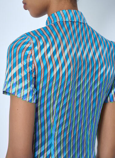 Dries Van Noten Striped Midi Shirt Dress Blue dvn0263010