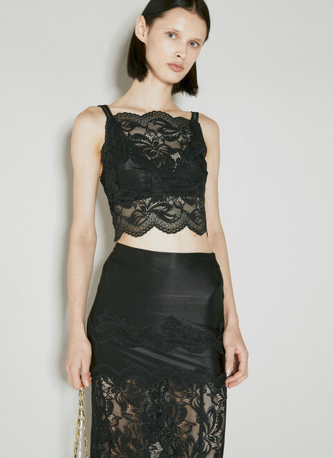 Rick Owens Haut Lace Draped Corset Top Black ric0253004