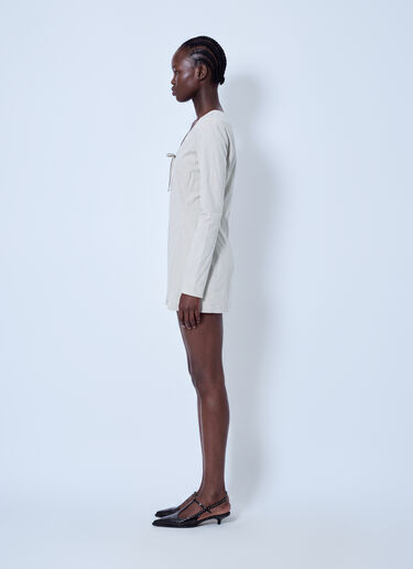 Miu Miu Stretch Poplin Mini Dress Cream miu0266056