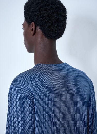 Miu Miu Textured Long Sleeve Top Blue miu0164032