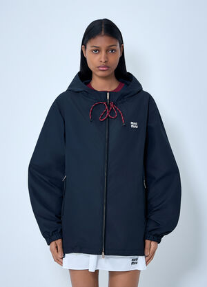 Miu Miu Hooded Zip Jacket Blue miu0263062