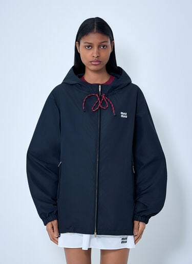 Miu Miu Hooded Zip Jacket Blue miu0263062