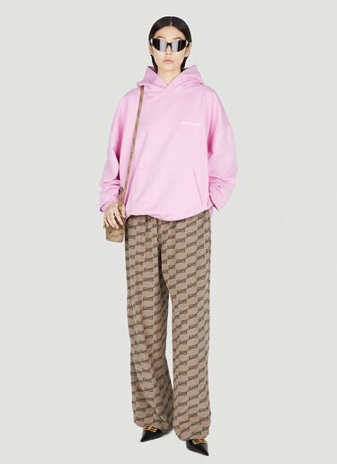 Balenciaga 로고 프린트 후드 스웨트셔츠 핑크 bal0251029
