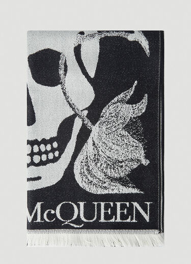 Alexander McQueen オーバーサイズ スカルスカーフ ブラック amq0249068