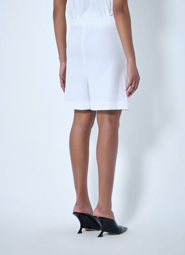 Max Mara Pleated High-Waist Shorts White max0264055
