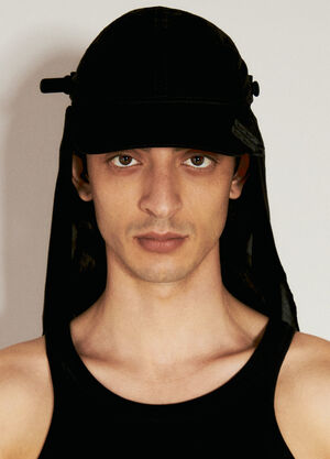 VETEMENTS Object C11 Baseball Cap With Veil Black vet0356003