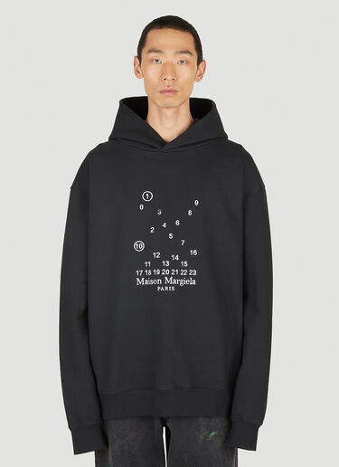 Maison Margiela Graphic Print Hooded Sweatshirt Black mla0150006