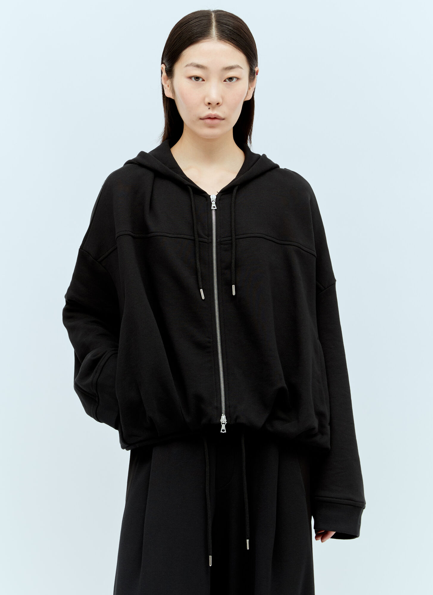 Shop Dries Van Noten Zip-up Hooded Sweatshirt In Black
