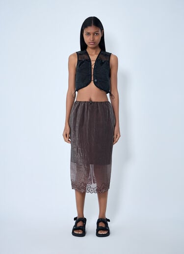 Cecilie Bahnsen Mesh Panel Crop Top Black cec0262023