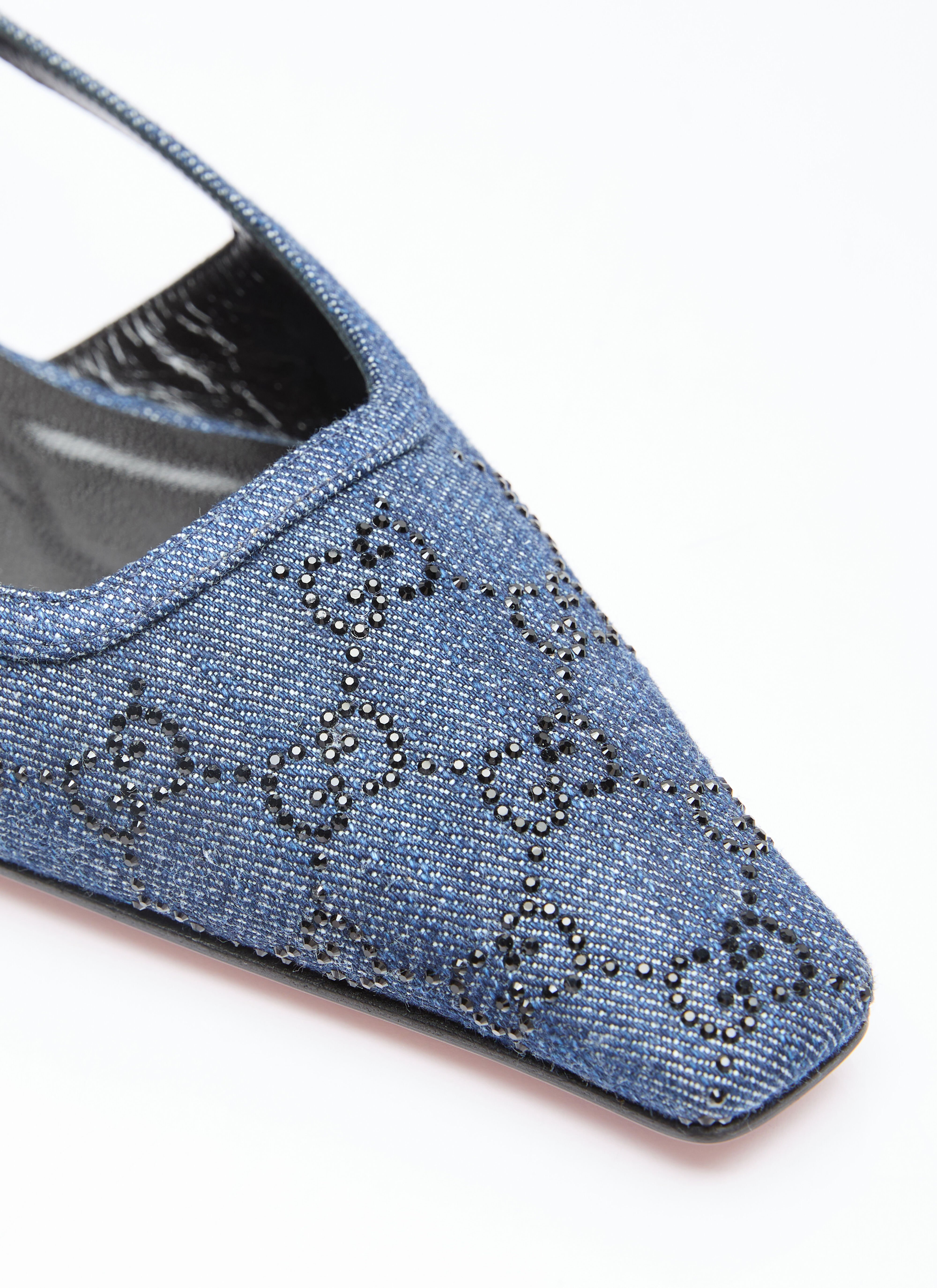 Gucci Women s GG Denim Slingback Flats in Blue LN CC