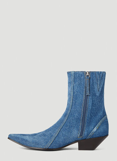 Acne Studios 데님 포인티드 토 부츠 블루 acn0252033