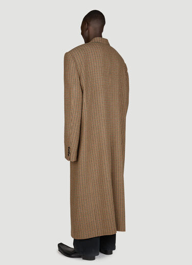 Balenciaga Oversized Houndstooth Coat Brown bal0155023