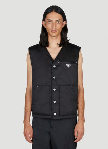 Prada Re-Nylon Padded Sleeveless Jacket Black pra0154007