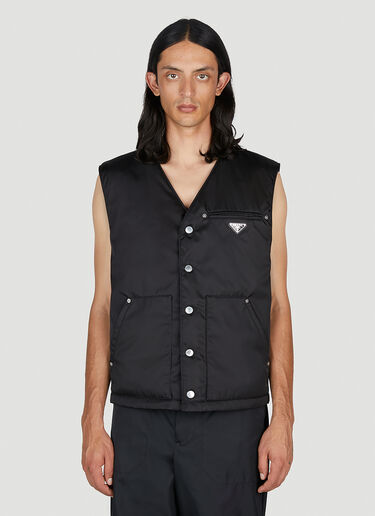 Prada Re-Nylon Padded Sleeveless Jacket in Black | LN-CC®