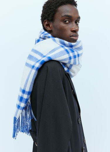 Burberry Check Cashmere Scarf Blue bur0154022