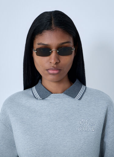 Miu Miu Rectangular Rimless Sunglasses Gold lmu0262012