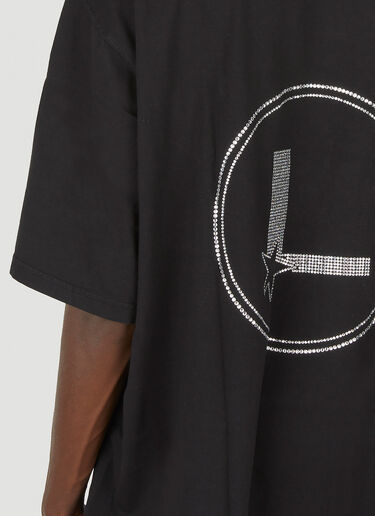 Lourdes 徽标印花图案 T 恤 黑色 lou0149006