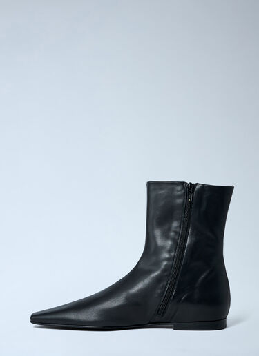 Zipped Leather Chelsea Boots TOTEME Zipped Leather Chelsea Boots Black tot0263059
