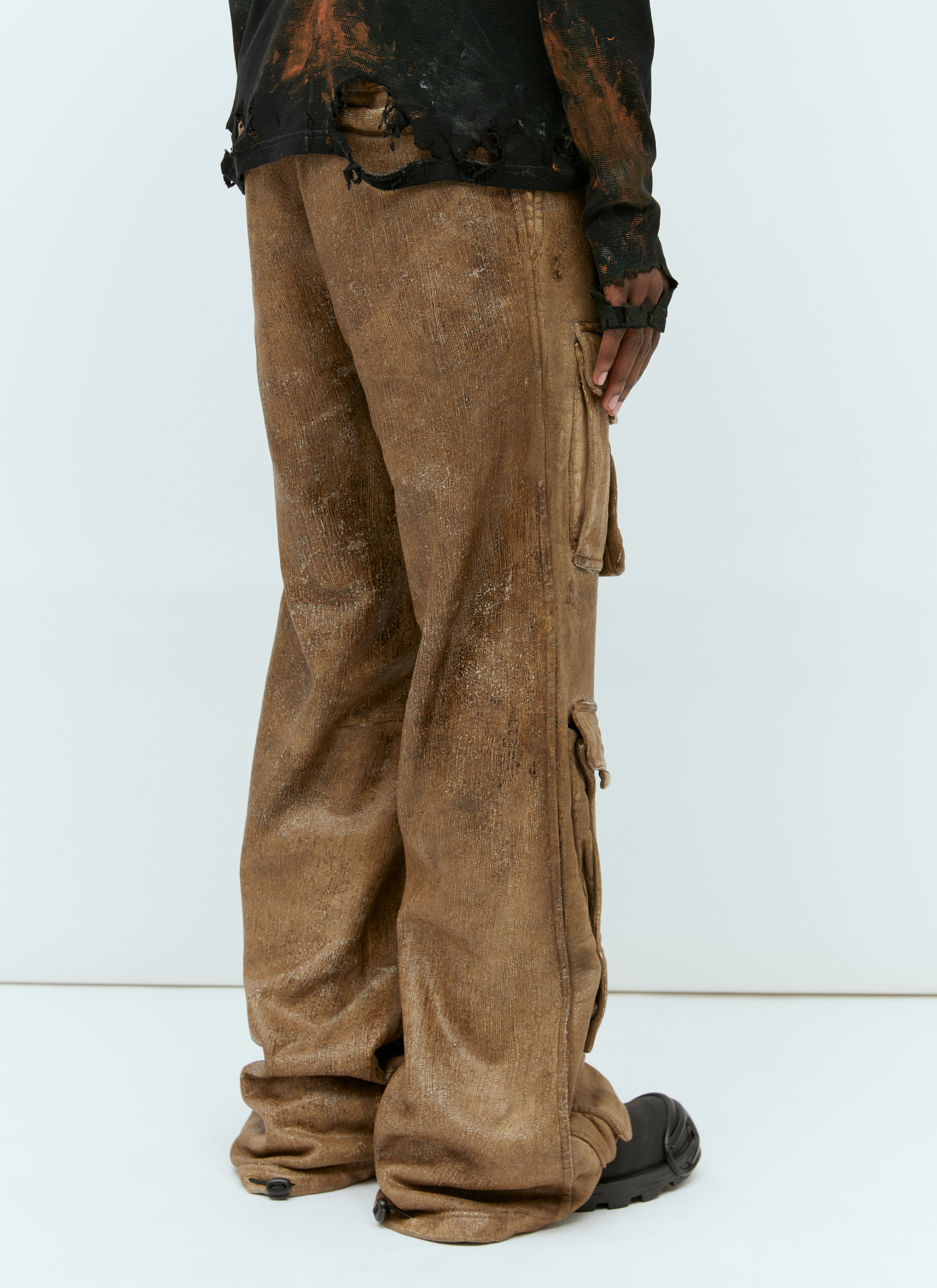 Diesel Men's' P-Talo Craquelé Cargo Pants in Brown | LN-CC®