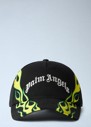 Palm Angels Flames Curved Logo Cap Black pma0164019