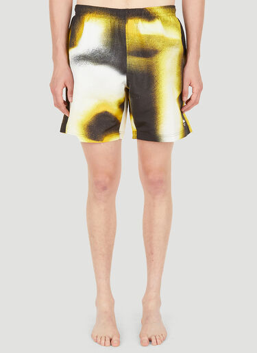 Alexander McQueen Graffiti Spray Swim Shorts Yellow amq0150033