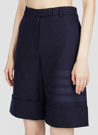 Flannel Four Bar Sack Shorts Thom Browne Flannel Four Bar Sack Shorts Navy thb0253026