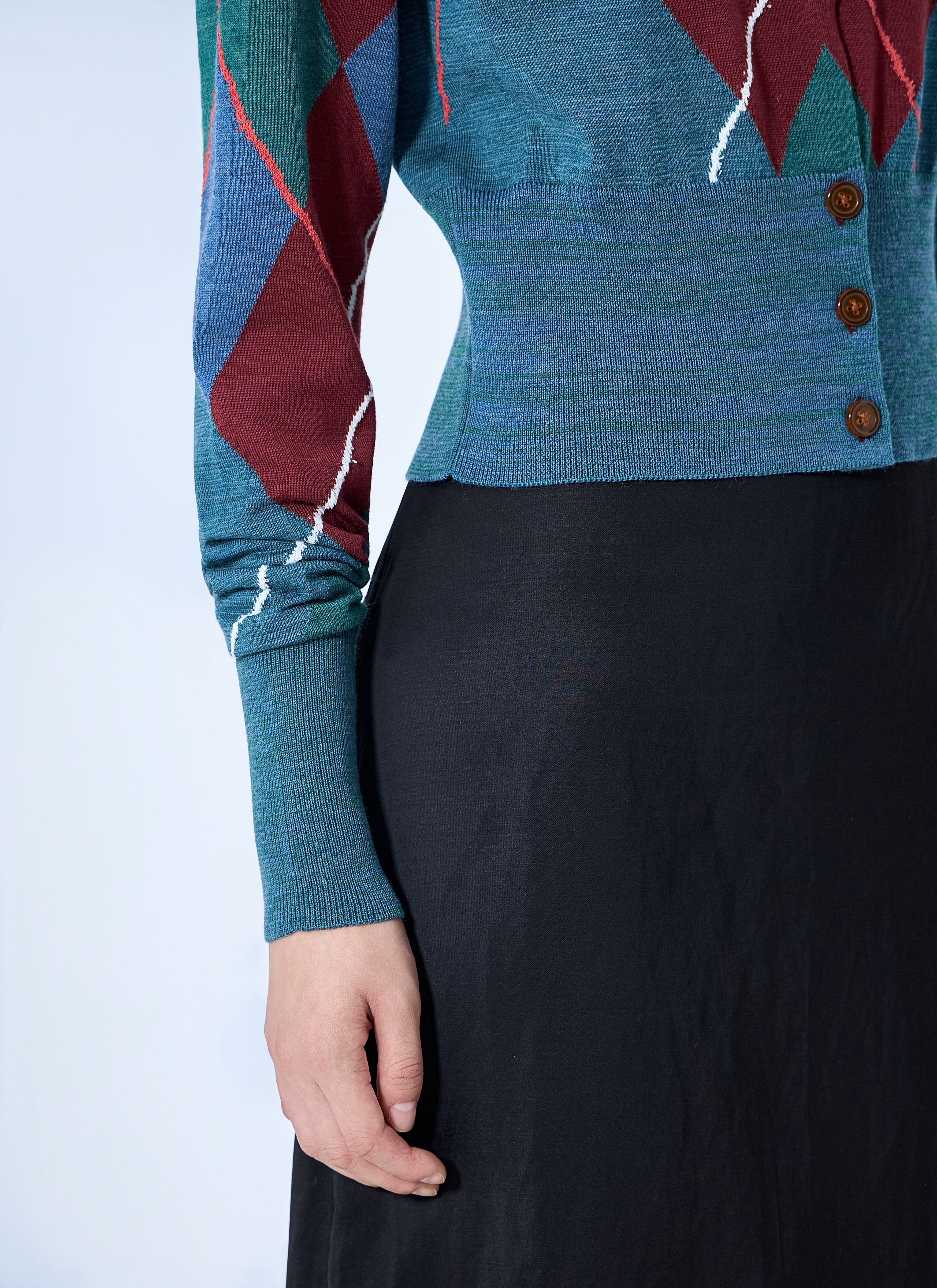 Vivienne Westwood Women's' Argyle Cropped Cardigan in Green | LN-CC®