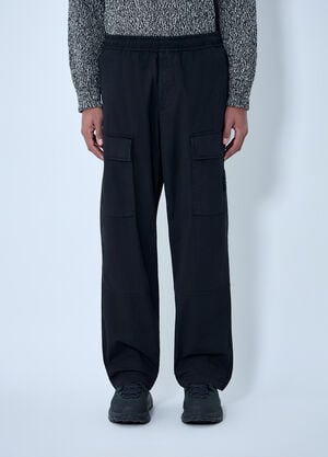 Stone Island Logo Patch Pants Black sto0164055