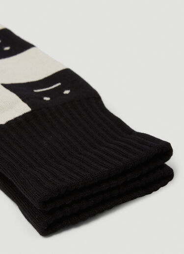 Acne Studios Face Patch Socks Black acn0349013