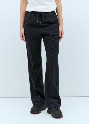 Max Mara Wool-Blend Drawstring Trackpants White max0259006
