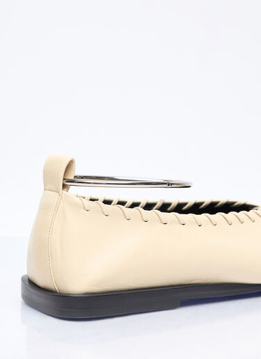 Leather Ballerina Flats Jil Sander Leather Ballerina Flats Cream jil0256016