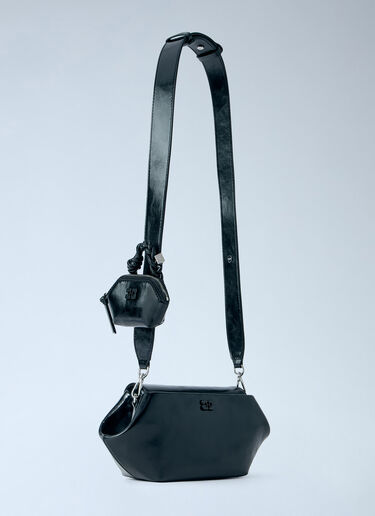 GANNI Bou East West Box Shoulder Bag Black gan0266019