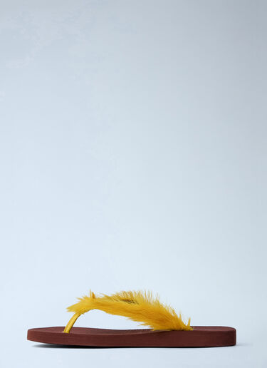 Marni Feather Embellished Sandals Yellow mni0164008