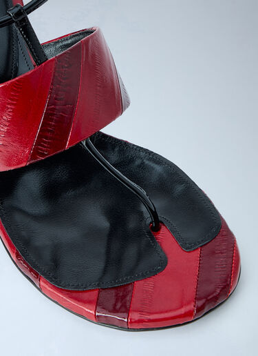 LN-CC® - Dries Van Noten: Strappy Heeled Sandals - Red Dries Van Noten Strappy Heeled Sandals Red dvn0264057